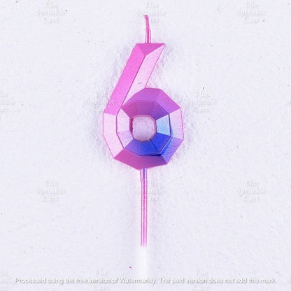 Ombre Creative 0-9 Gradient Number Candle Geometric Happy Birthday Party Candle