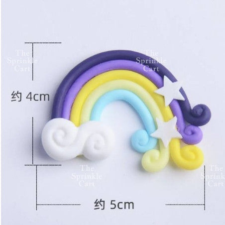 Rainbow Cloud Polymer Topper for DIY Decoration