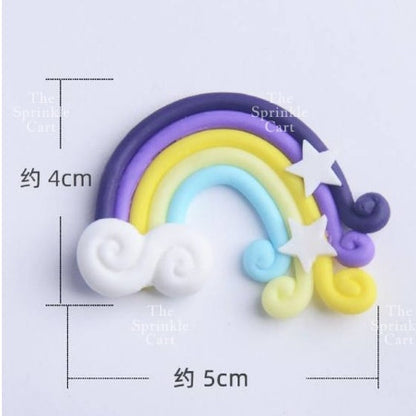 Rainbow Cloud Polymer Topper for DIY Decoration