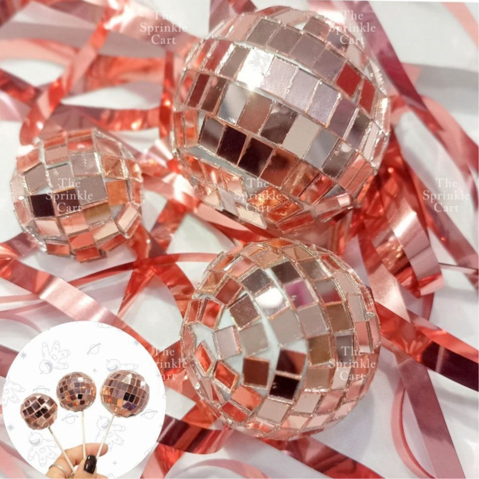 Shiny Mirror Disco Ball Cake Topper & Christmas Tree Decoration DIY Party Supplies TSC