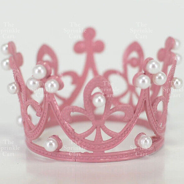 Crown Cake Topper/ Decor Shiny Gold Silver Pearl Birthday Princes