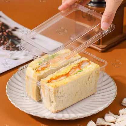 Transparent Sandwich Compartment with Lid Disposable Pastry Box Packaging TSC