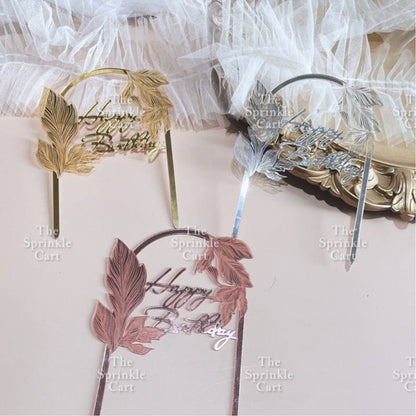 Floral Acrylic Topper Birthday Anniversary Bride to be Mr & Mrs Wedding Anniversary