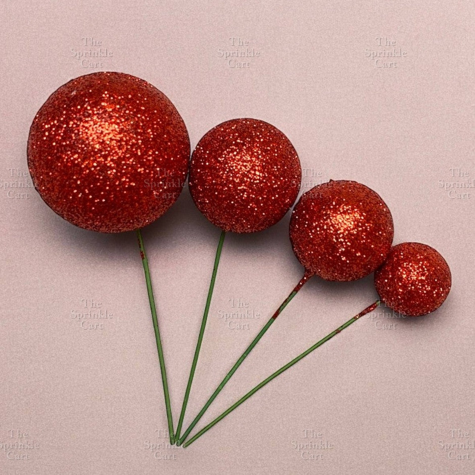 Balls Cake Topper Gold Silver Red Pink Blue Decoration Birthday Party TSC