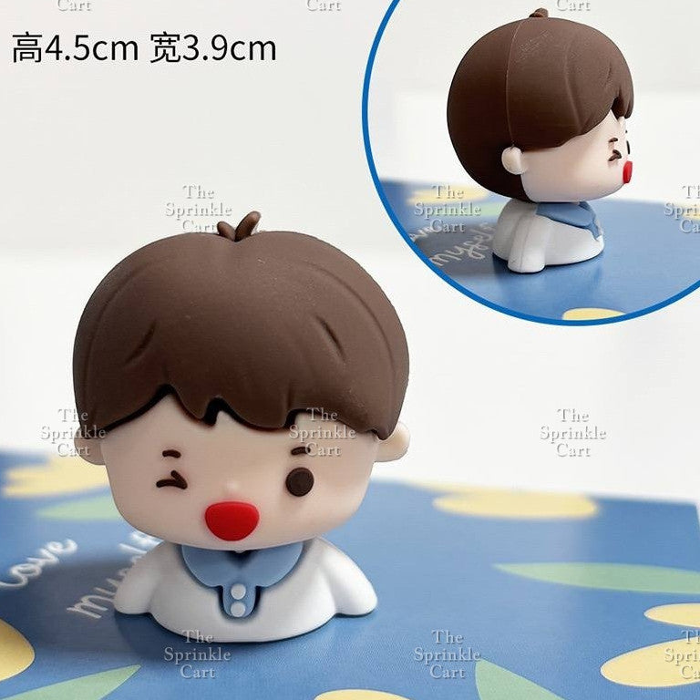 Cute Cartoon Soft Doll Head Cake Decoration for Birthday Party Supplies TSC
