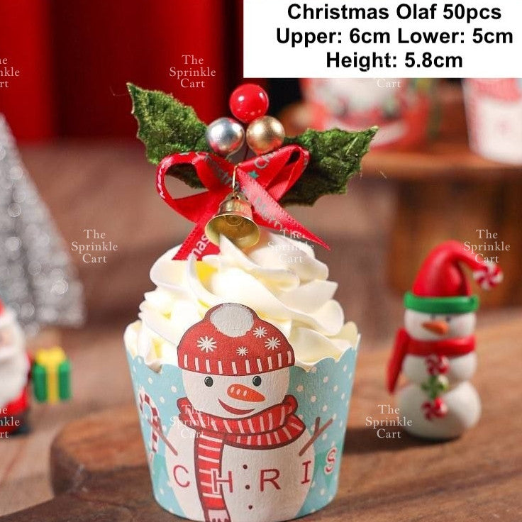 Christmas Cupcake Box and Liner for Baking Cupcake Dessert DIY Christmas Theme Decoration TSC