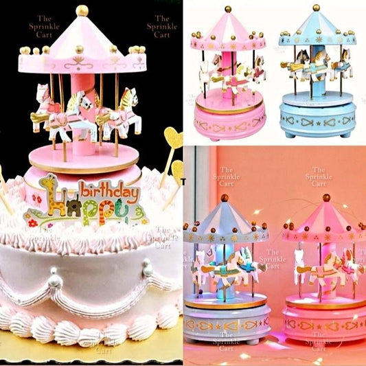 Carousel Cake Decoration Music Box TSC