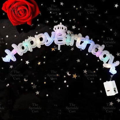Happy Birthday LED Three Adjustable Light String Colorful Warm Lamp Cake Decoration TSC