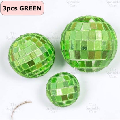 Shiny Mirror Disco Ball Cake Topper & Christmas Tree Decoration DIY Party Supplies TSC