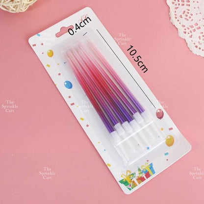 Metallic Long Straight Candle Happy Birthday Cake Party Supplies
