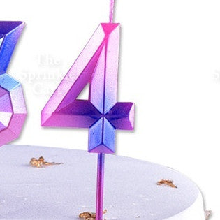 Ombre Creative 0-9 Gradient Number Candle Geometric Happy Birthday Party Candle
