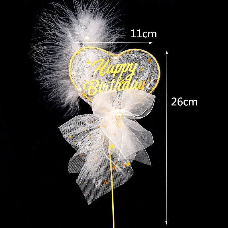 Happy Birthday Metal Cake Topper Heart Crown Moon Birthday Cake Topper TSC