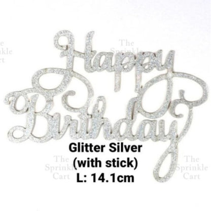 Acrylic Glitter Paper Happy Birthday Mr & Mrs Girl Boy Cake Topper Party Supplies