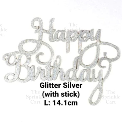 Acrylic Glitter Paper Happy Birthday Mr & Mrs Girl Boy Cake Topper Party Supplies