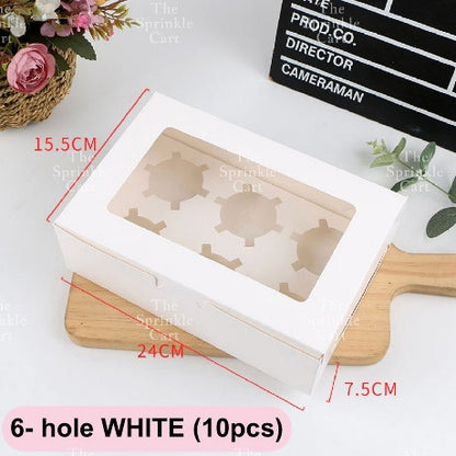 Cupcake Box with holder Brownies Revel Bar Muffin Pastry Packaging TSC