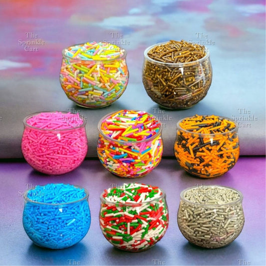 Metallic Vermicelli Edible Dragee Sprinkle Jimmies Colorful Sprinkles for Cake Decoration 50g