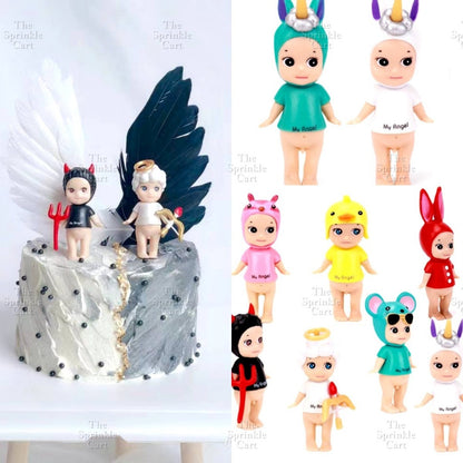 Sanny Angel Mini Figure Toy Topper Angel Bunny Unicorn Doll Birthday Cake Decorations TSC