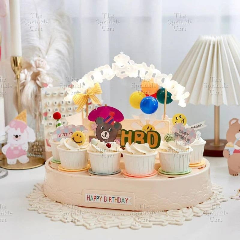 Happy Birthday LED Three Adjustable Light String Colorful Warm Lamp Cake Decoration TSC