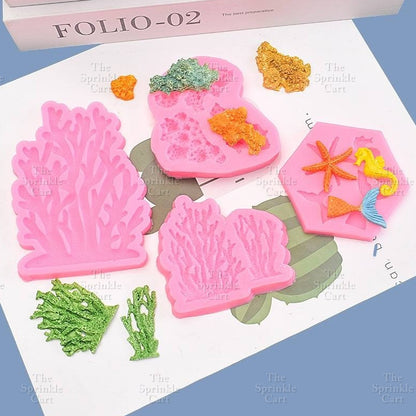 Under The Sea Themed Silicone Molder Chocolate Resin Baking Mermaid Tail Under the Sea Molders