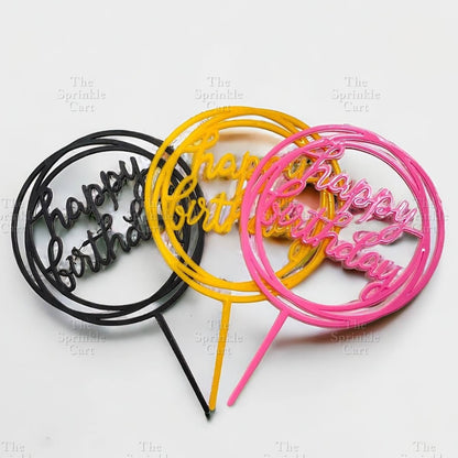 10pcs Happy Birthday Cake Topper for Celebration decoration Plastic