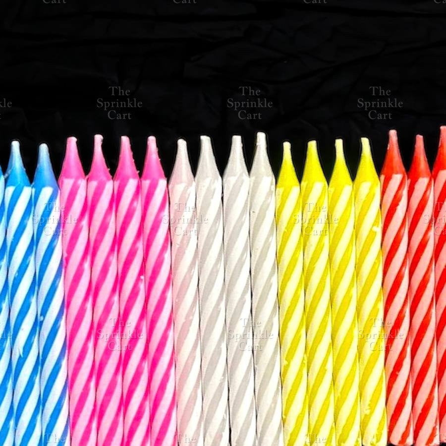 Set Birthday Candle Spiral Candle Assorted Color Box