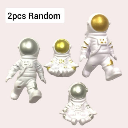 Astronaut Figurine Aviation Rocket Cupcake Decorations for Outer Space Planet Theme Birthday Party