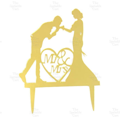 Floral Acrylic Topper Birthday Anniversary Bride to be Mr & Mrs Wedding Anniversary