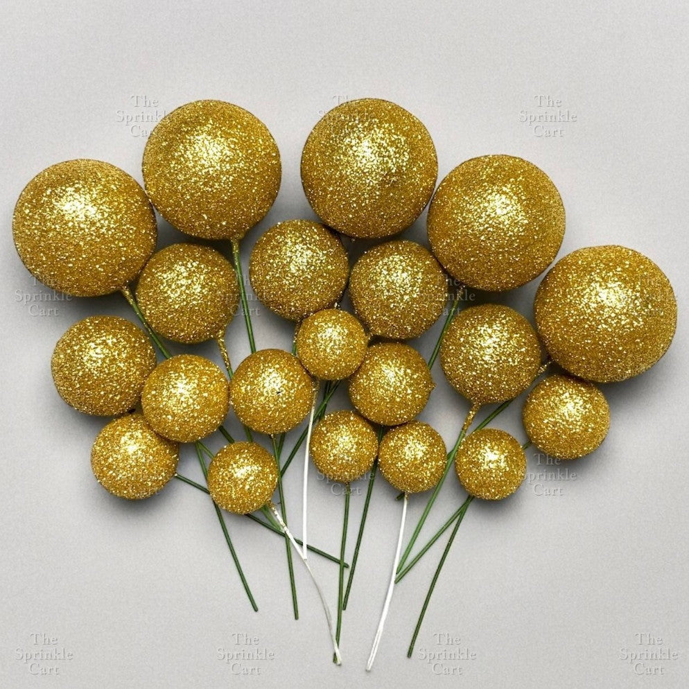 Balls Cake Topper Gold Silver White Pink Blue Yellow Decoration Birthday Swirl Ball Spiral Ball