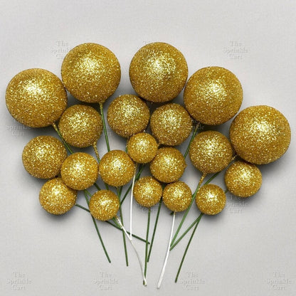 Balls Cake Topper Gold Silver White Pink Blue Yellow Decoration Birthday Swirl Ball Spiral Ball