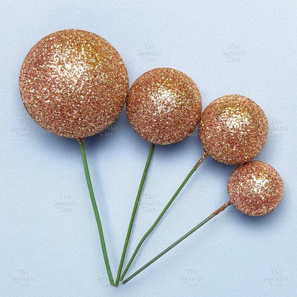 Balls Cake Topper Gold Silver Red Pink Blue Decoration Birthday Party TSC