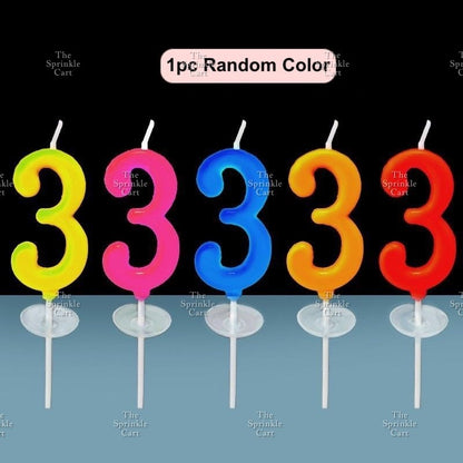 1pc RANDOM COLOR Number Candle for Birthday Cake Party Supplies TSC