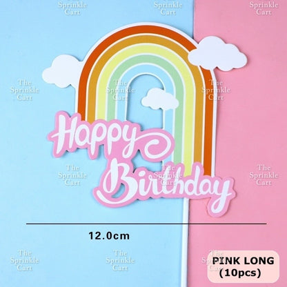 Happy Birthday Cake Topper Rainbow Cloud Colorful Cute Birthday Topper