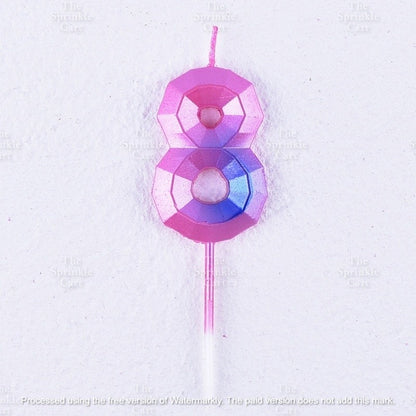 Ombre Creative 0-9 Gradient Number Candle Geometric Happy Birthday Party Candle