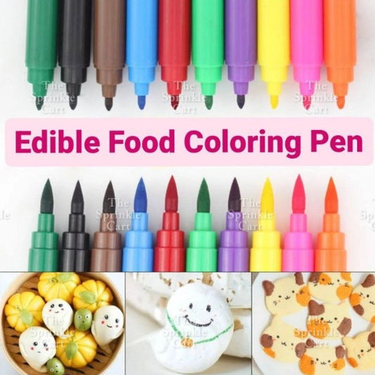 10pcs Dual Tip Food Coloring Edible Pen for Cookies Fondant & Dessert DIY Decorating Marker