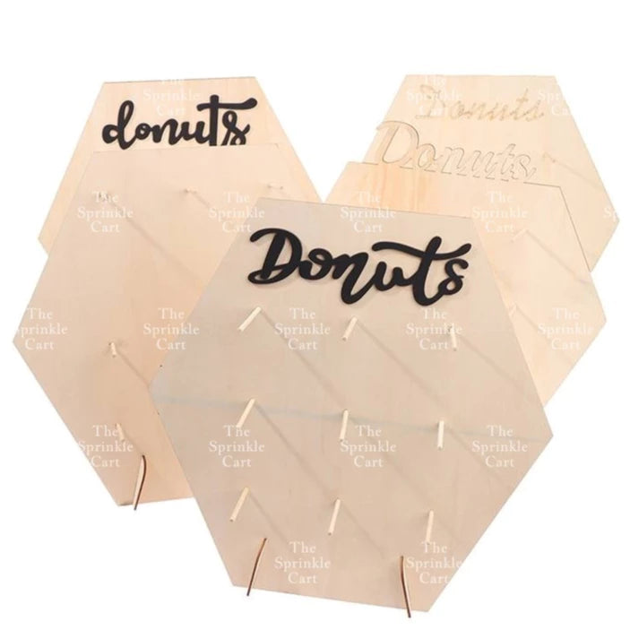 Wooden Donuts Wall Display Stand Holder Donut Sweets Doughnut Rack for Party Birthday Wedding