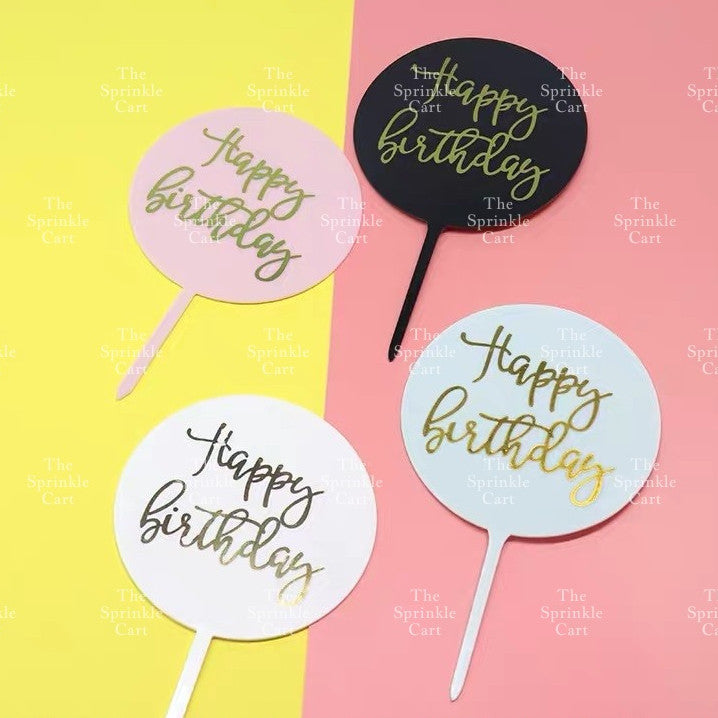 Happy Birthday Acrylic Topper for Decoration