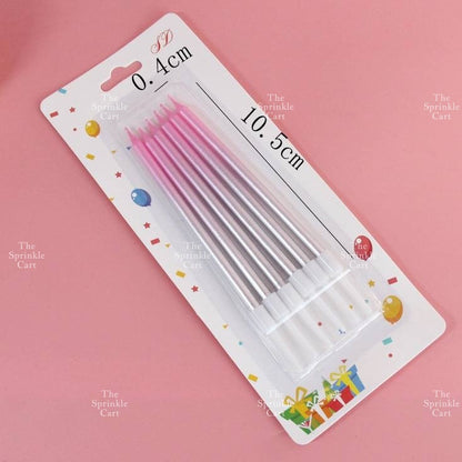 Metallic Long Straight Candle Happy Birthday Cake Party Supplies