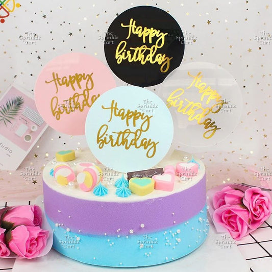 Happy Birthday Acrylic Topper for Decoration