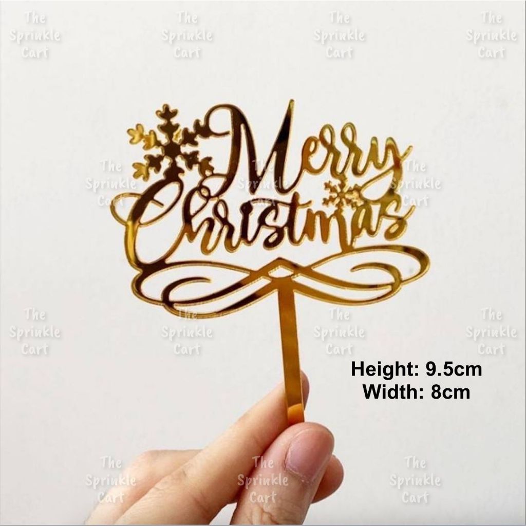 Merry Christmas Happy New Year Holidays Valentines Love Acrylic Cake Topper Decoration TSC
