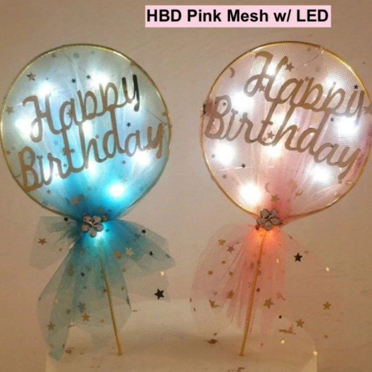 Happy Birthday Metal Cake Topper Heart Crown Moon Birthday Cake Topper TSC