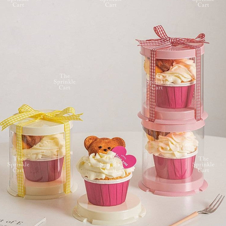 Solo Round Acetate Mini Cake Box and Dessert Gift Box Holder TSC