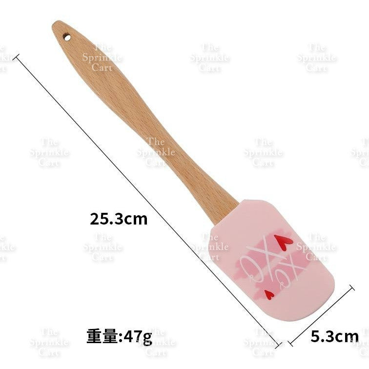 Silicone Spatula with Wooden Handle for Pastry Baking Tools TSC