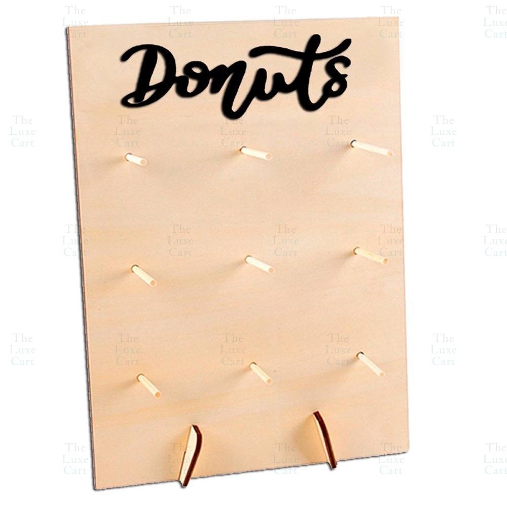 Wall Display Wooden Donuts Stand Holder Donut Sweets Doughnut Rack for Party Birthday Wedding