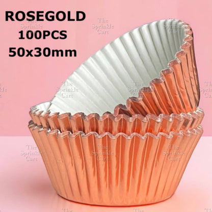 100pcs Metallic Foil Cupcake Liners 3oz Aluminum Greaseproof Muffin Liner