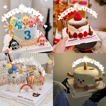 Happy Birthday LED Three Adjustable Light String Colorful Warm Lamp Cake Decoration TSC
