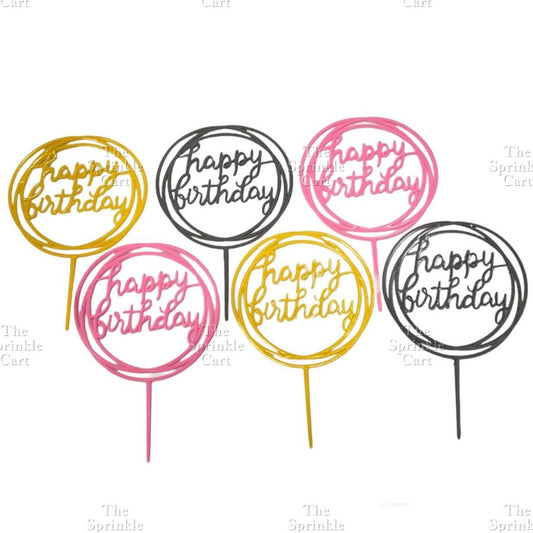 10pcs Happy Birthday Cake Topper for Celebration decoration Plastic