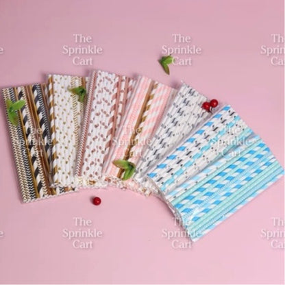 Drinking Paper Straw Metallic Gold Colorful Individually Wrapped Boba Plastic Straw TSC