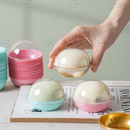 Disposable Mini Round and Square Dome with Lid DIY Desser Bread Bun Box Packaging TSC