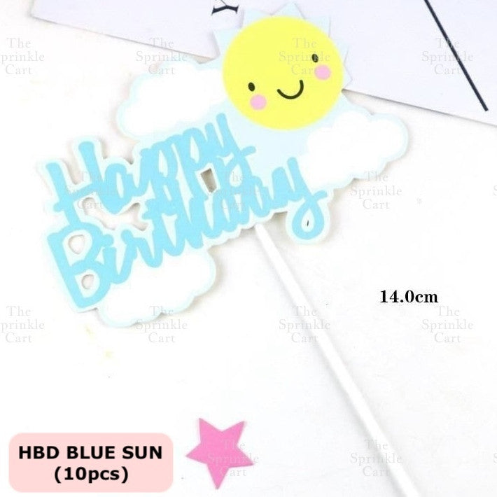 Happy Birthday Cake Topper Rainbow Cloud Colorful Cute Birthday Topper