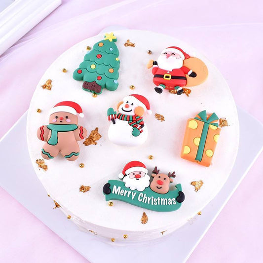 Christmas Cake Toppers Decoration Merry Christmas Santa Claus Deer Snowman Tree Pasko Cake